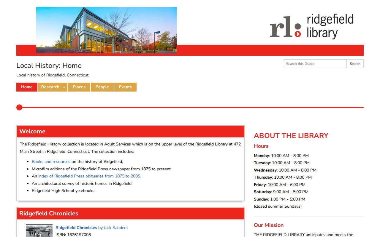 Ridgefield city directory research in the Ridgefield Library local-history collection