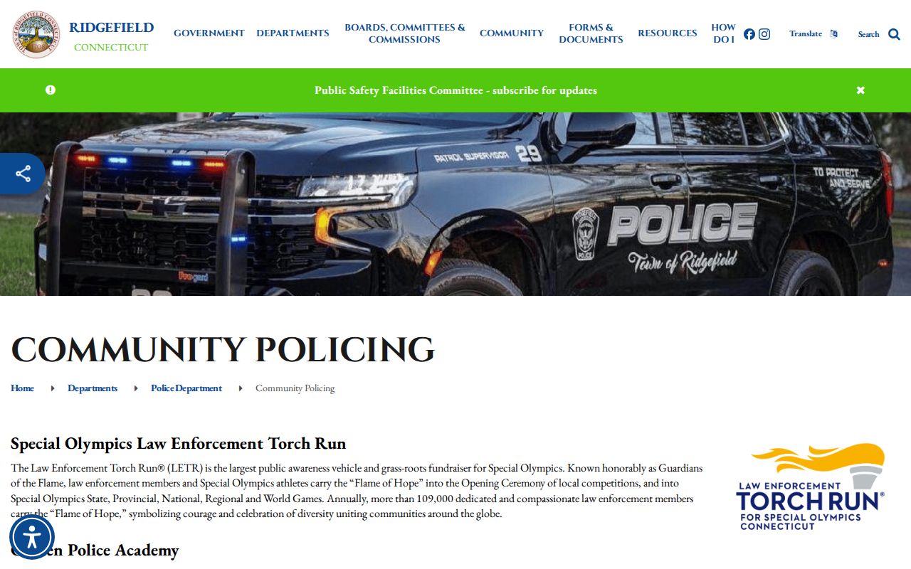 Ridgefield neighbors Neighborhood Watch community policing resource