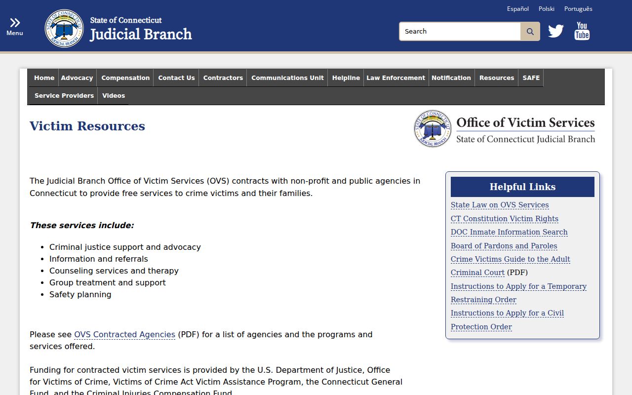 Ridgefield Judicial victim-notification resources