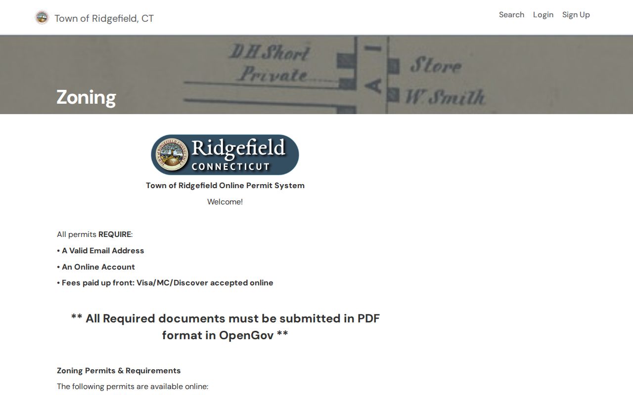 Ridgefield permit and land-use address search