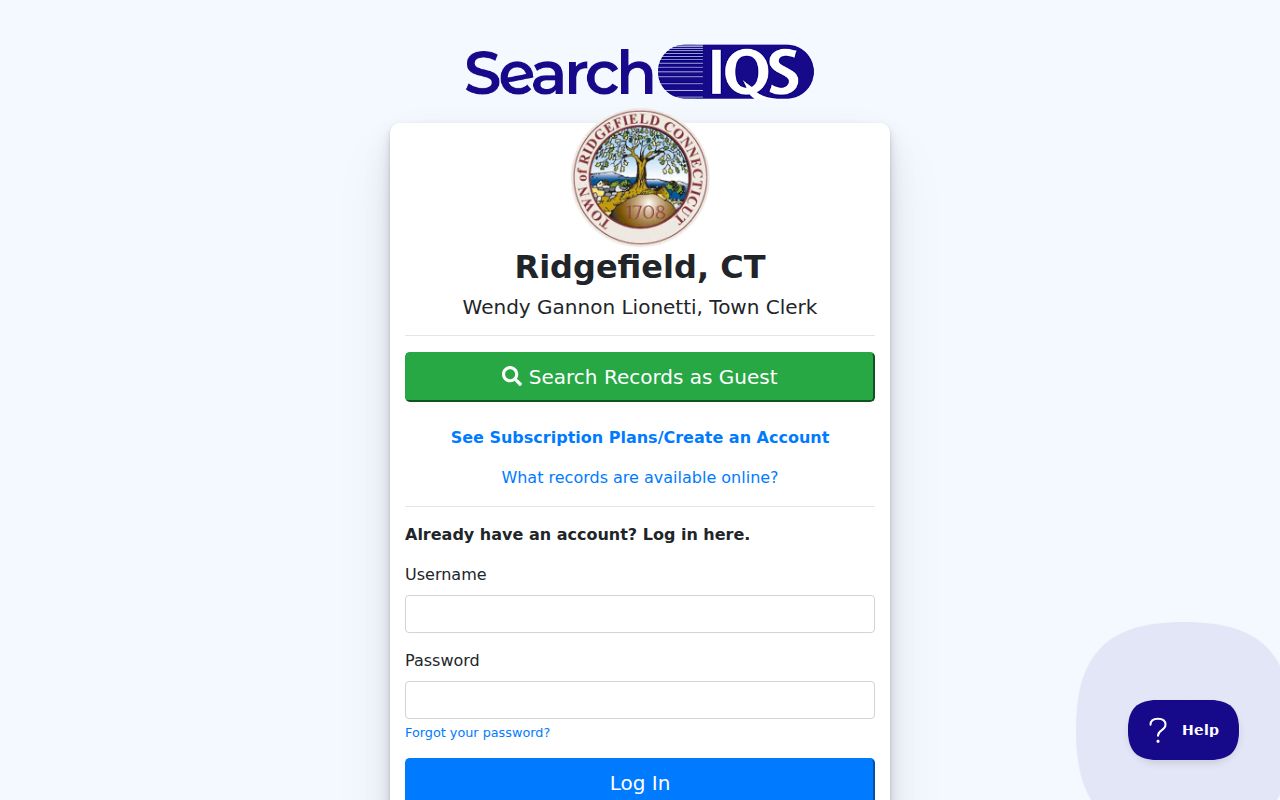 Ridgefield recorded-deed search portal